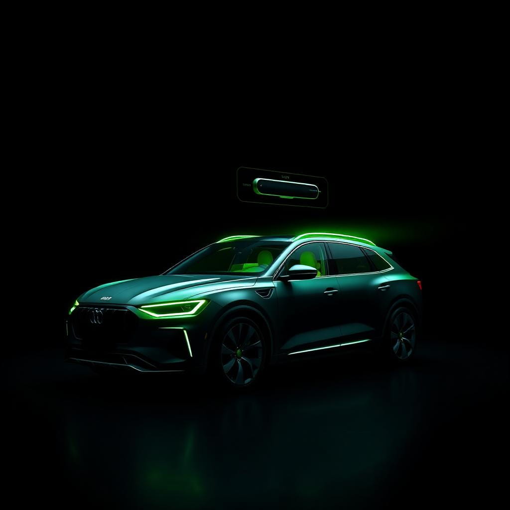 Luxury SUV with digital vehicle selector interface