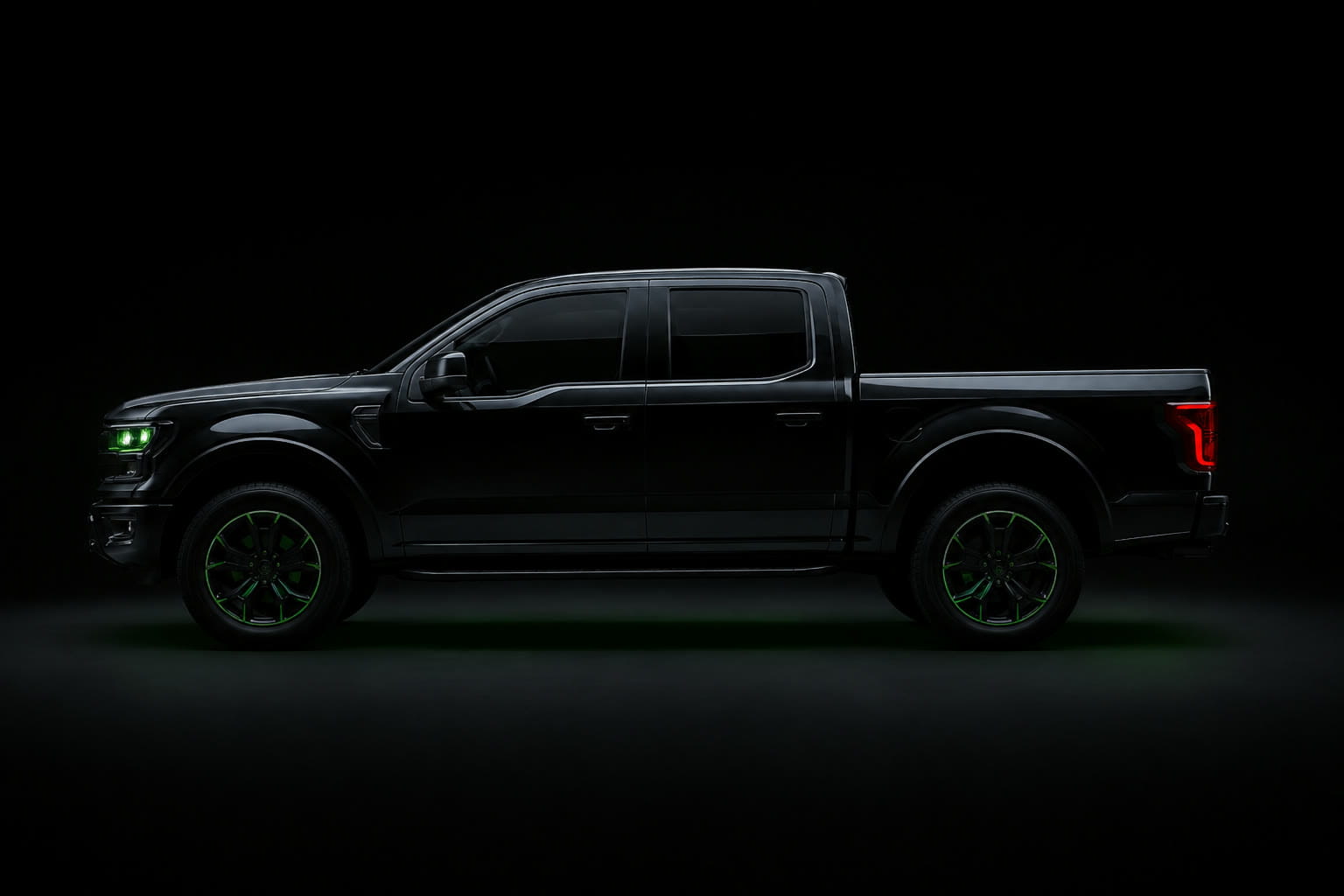 Pickup truck side profile